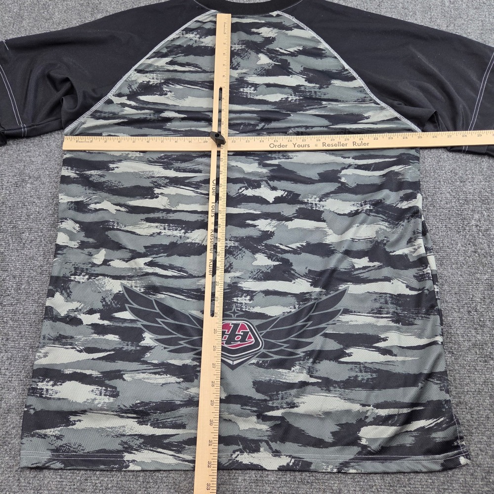 Troy Lee Designs Motocross Jersey Mens XXL Black Gray Camo Long Sleeve Racing - Picture 8 of 9